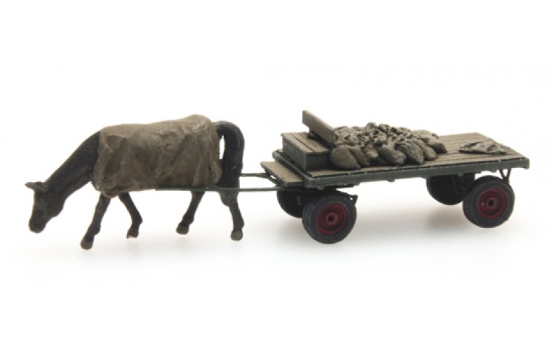 316051 Painted Coal Merchant Cart and Horse (N Scale 1/160th)