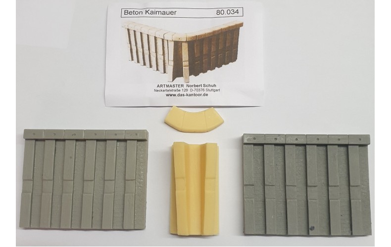 80034 Steel Pile Wharf Wall Corner (HO Scale 1/87th)