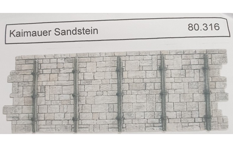 80316 Stone Wharf Wall x 2 ( HO Scale 1/87th)