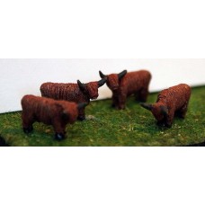 A105p Painted 4off Highland Cattle N Scale 1:148