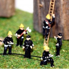 A106 6 Assorted Firemen in action poses Unpainted Kit N Scale 1:148