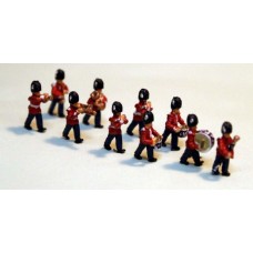 A113p Painted 10off Guards Marching Band N Scale 1:148