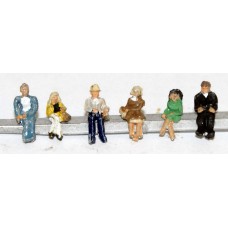 A118 6 Seated Passengers / Figures. Set 1 Unpainted Kit N Scale 1:148