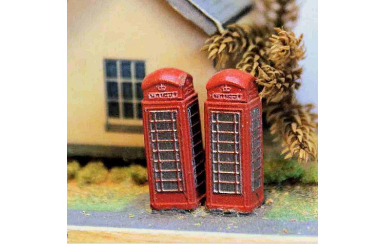 A11 3 Telephone boxes  Unpainted Kit N Scale 1:148