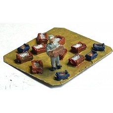 A152 Milkman holding crate & Ass Crates (N scale 1/148th) Unpainted kit