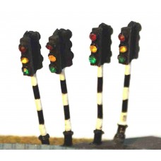 A16 4 Traffic lights - double head Unpainted Kit N Scale 1:148