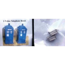 A17 Police Telephone boxes x 2  Unpainted Kit N Scale 1:148