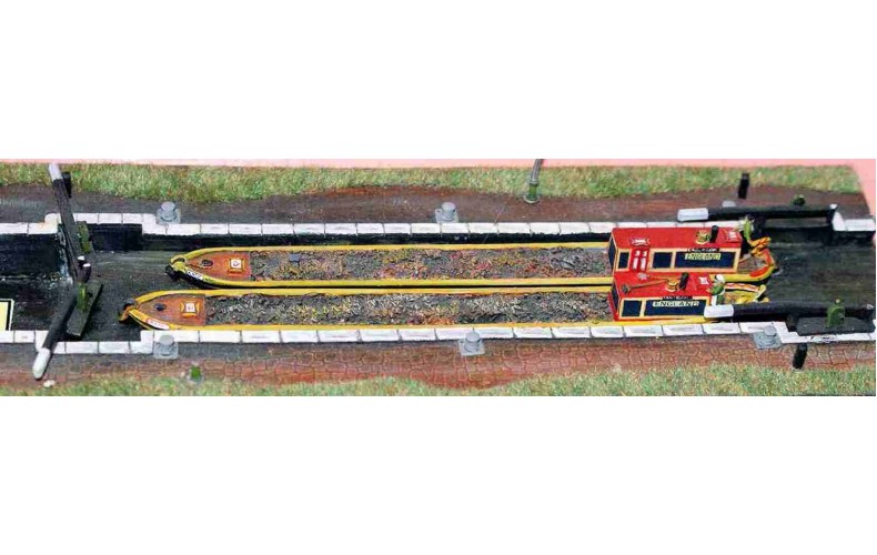 A18 Canal set - 2 boats, 4 lock gates Unpainted Kit N Scale 1:148