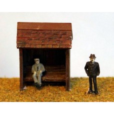 A22p Painted Bus Shelter and Bus Stop (N scale 1/148th)