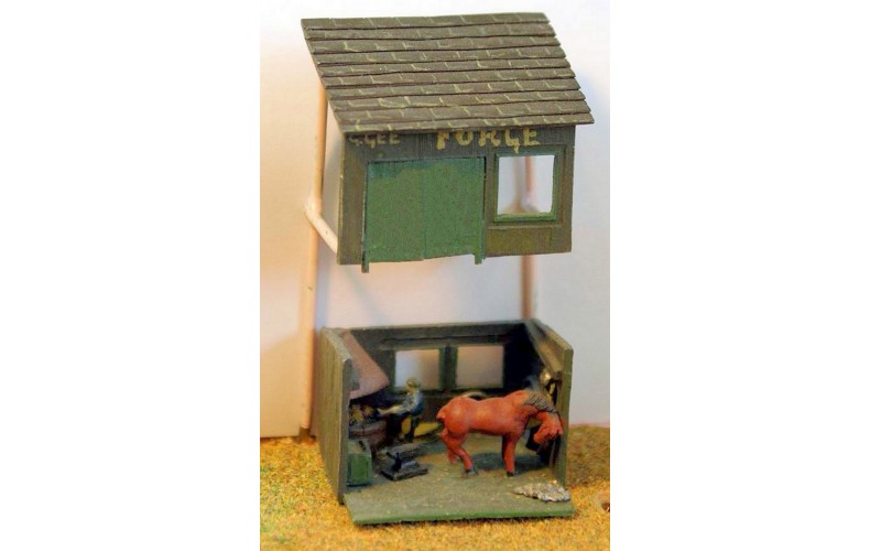 A24 Village Blacksmith & Forge scene Unpainted Kit N Scale 1:148