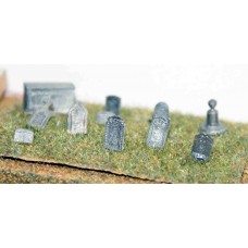 A36 Grave & Tombstones - assorted Unpainted Kit N Scale 1:148