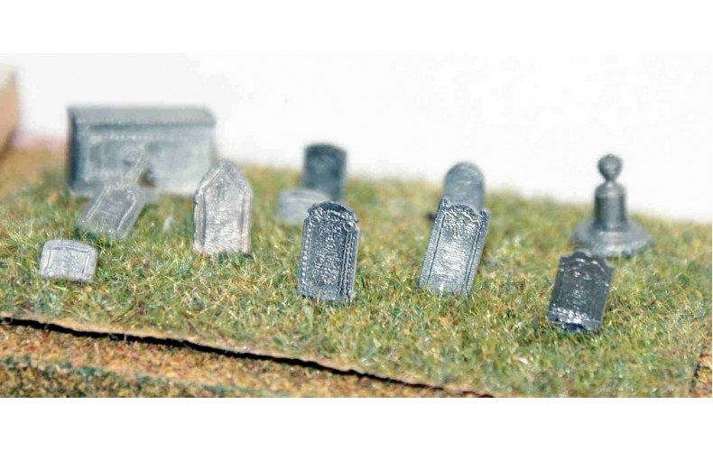 A36 Grave & Tombstones - assorted Unpainted Kit N Scale 1:148