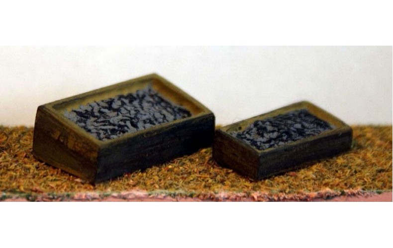 A37p Painted Ballast Boxes (two wooden boxes)  N Scale 1:148