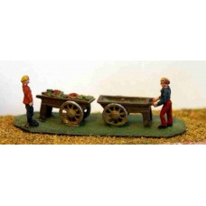 A42 2 Costermongers & barrows  Unpainted Kit N Scale 1:148