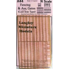 A44 Fencing and gates -etched brass Unpainted Kit N Scale 1:148