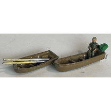 A56b Large Rowing/Motor Boat x 2 or ships tender Unpainted Kit (N Scale 1/148th)
