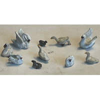 A61ap Painted Waterfowl 10 x Ass Swans, Geese & Ducks Unpainted Kit ( N Scale 1.148th)
