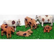 A63 6 Assorted Cows Unpainted Kit N Scale 1:148