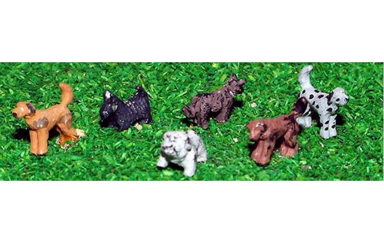A66p Painted Dogs 6 off N Scale 1:148