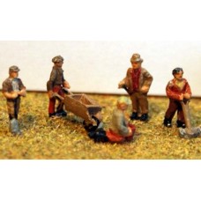 A93p Painted 5 Gardeners and equipment N Scale 1:148