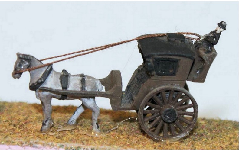 E16 Hansom Cab Unpainted Kit N Scale 1:148