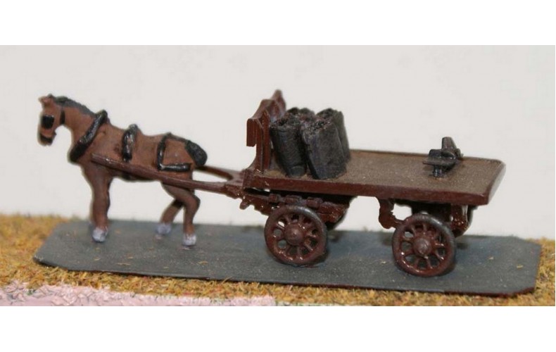 E22 Coal cart - horse drawn Unpainted Kit N Scale 1:148