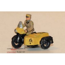 E44a AA Motorcyle & Sidecar and riding fig Unpainted Kit N Scale 1:148 