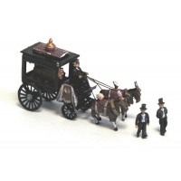 E48 Horse Drawn Hearse + figures Unpainted Kit N Scale 1:148