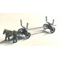 E69 Horse Drawn Log/Pole Wagon fig (Nscale 1/148th) Unpainted kit