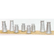 F102 8 assorted Milk Churns F102 Unpainted Kit OO Scale 1:76