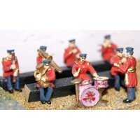 F107 Seated Band-Civil Uniform (8 figures) Unpainted Kit OO Scale 1:76 