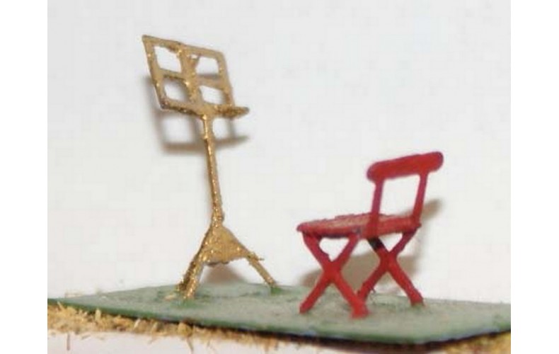 F108 etched brass Seats & Music stands  Unpainted Kit OO Scale 1:76 