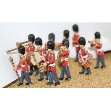 F109p Painted Guards Band (10 figures) OO scale 1/76th