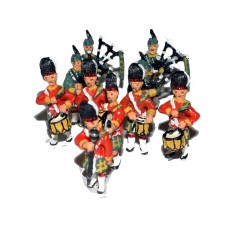 F109a Kilted Pipe & Drums Band (10 figures) Unpainted Kit OO Scale 1:76 