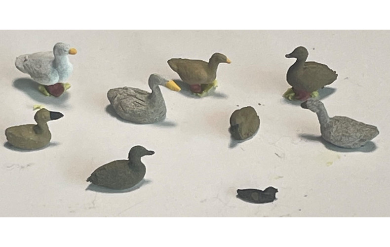F123b Waterfowl Geese, Ducks and Coots (OO Scale 1/76th)