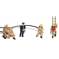 F134a 5 Modern/70's Firefighters (breath aparatus)  Unpainted Kit OO Scale 1:76 