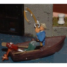 F136 8ft Rowing boat & fisherman Unpainted Kit OO Scale 1:76