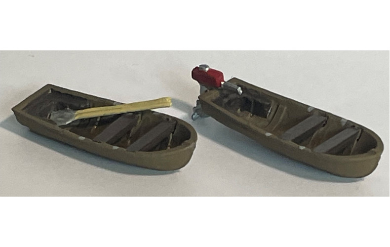F136b 8.5ft Boat & Engine, 8.5ft Boat & Oars (OO scale 1/76th)