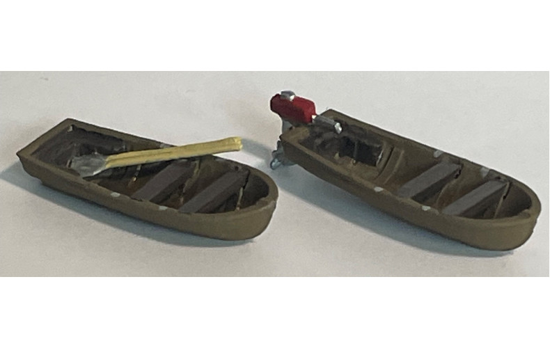 F136b 8.5ft Boat & Engine, 8.5ft Boat & Oars Unpainted kit (OO scale 1/76th)