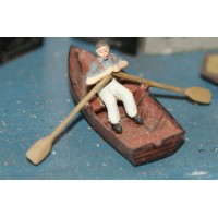 F137 8ft Rowing boat & rowing figure Unpainted Kit OO Scale 1:76