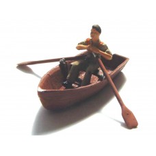 F137p Painted 8ft Rowing Boat and rowing figure OO 1:76 Scale Model Kit