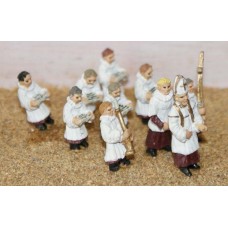 F158 10 Clergymen & Choirboys Unpainted Kit OO Scale 1:76 