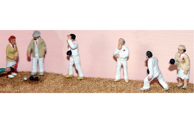 F168 assorted Lawn Bowls Teams Unpainted Kit OO Scale 1:76 