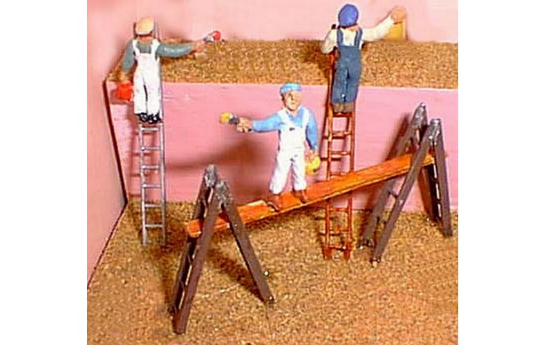 F171d Workmen on ladders Unpainted Kit OO Scale 1:76 