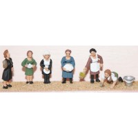 F171f 40/50's 6 women working (housewives)  Unpainted Kit OO Scale 1:76 