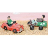 F179 Boys with go-kart & pedal car Unpainted Kit OO Scale 1:76 