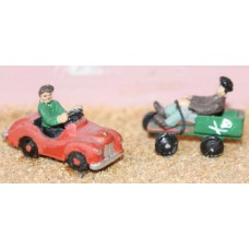 F179 Boys with go-kart & pedal car Unpainted Kit OO Scale 1:76 