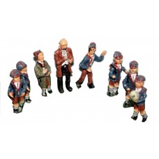 F184b NEW Schoolboys and teacher (8)  Unpainted Kit OO Scale 1:76 