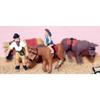 F193 3 Assorted Donkeys & Rider Unpainted Kit OO Scale 1:76
