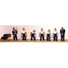 F198p Painted 8 Assorted Sailors OO 1:76 Scale Model Kit